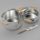 Stainless Steel Pots + White Ash Knife